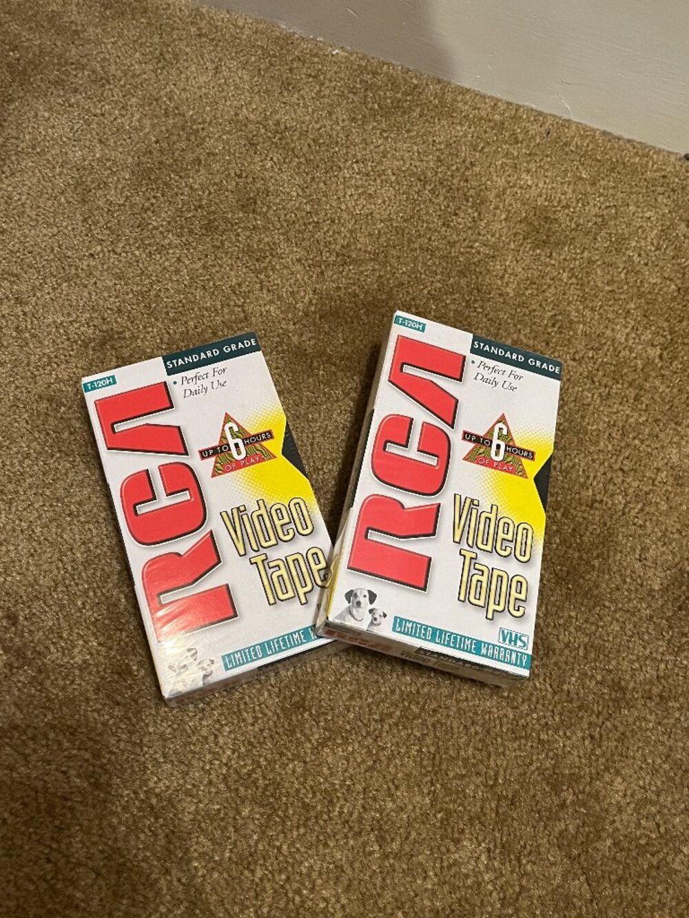 Lot of 2 RCA VHS Video Tape Blank Standard Grade T-120H, new sealed package